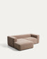 Divano Blok 2 posti in ciniglia marrone con chaise longue sinistra 240 cm FSC Mix Credit