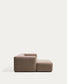 Divano Blok 2 posti in ciniglia marrone con chaise longue sinistra 240 cm FSC Mix Credit