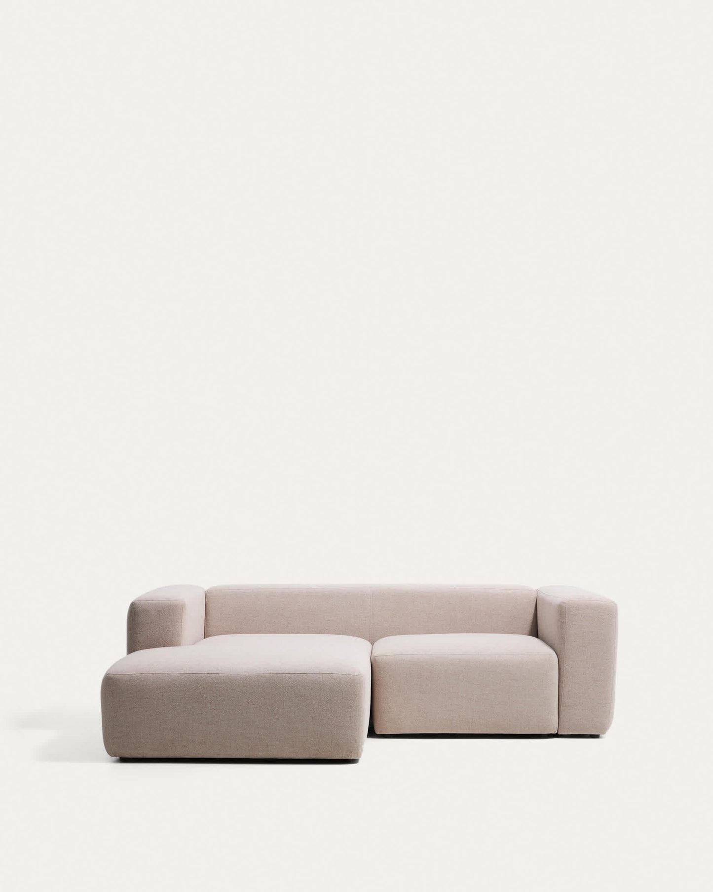 Divano Blok 2 posti in ciniglia beige con chaise longue sinistra 240 cm FSC Mix Credit