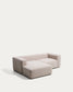 Divano Blok 2 posti in ciniglia beige con chaise longue sinistra 240 cm FSC Mix Credit