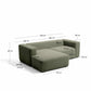 Divano Blok 2 posti in ciniglia verde muschio con chaise longue sinistra 240 cm FSC Mix Credit