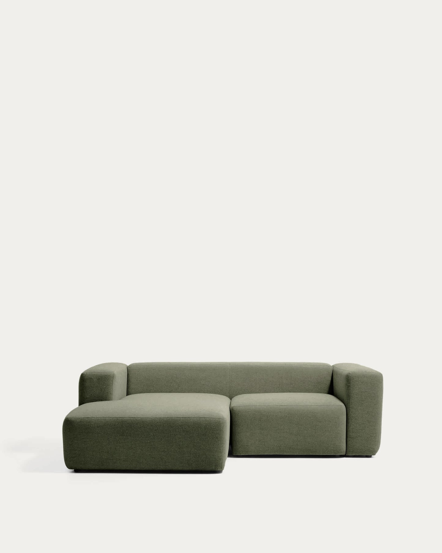 Divano Blok 2 posti in ciniglia verde muschio con chaise longue sinistra 240 cm FSC Mix Credit