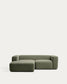 Divano Blok 2 posti in ciniglia verde muschio con chaise longue sinistra 240 cm FSC Mix Credit