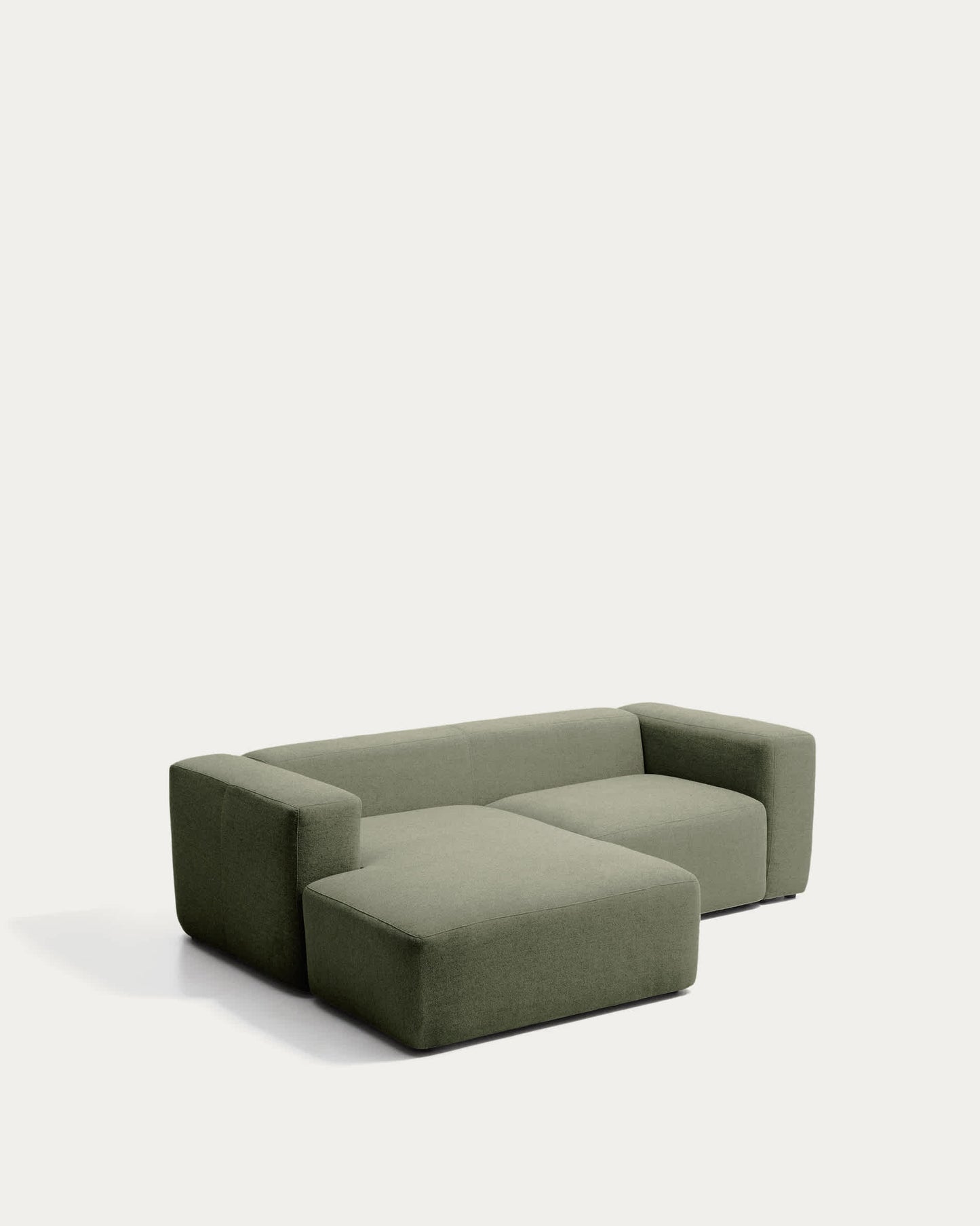 Divano Blok 2 posti in ciniglia verde muschio con chaise longue sinistra 240 cm FSC Mix Credit