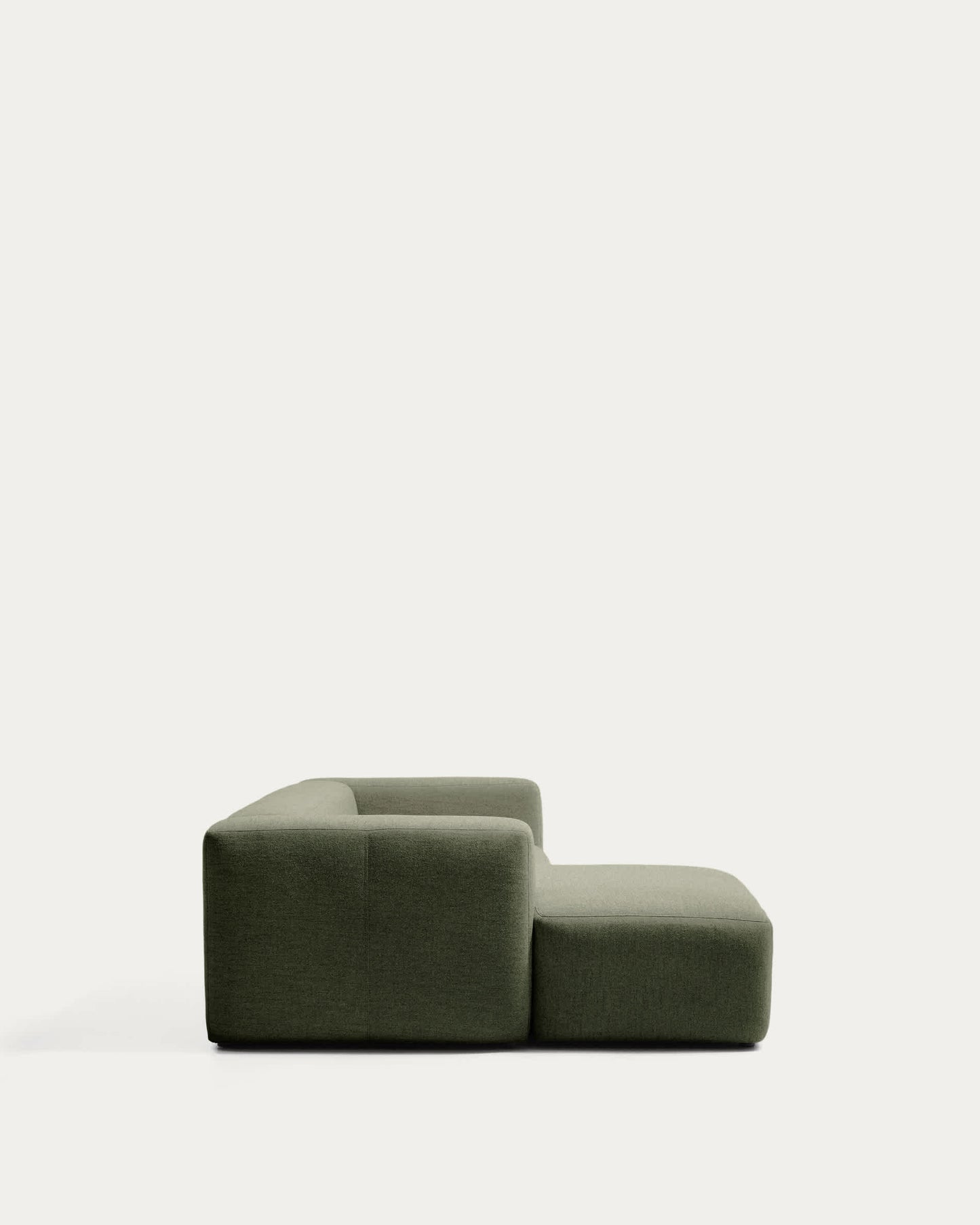 Divano Blok 2 posti in ciniglia verde muschio con chaise longue sinistra 240 cm FSC Mix Credit