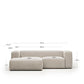 Divano Blok 2 posti ignifugo chaise longue sinistra in velluto a coste spesso écru 240 cm FSC Mix Credit