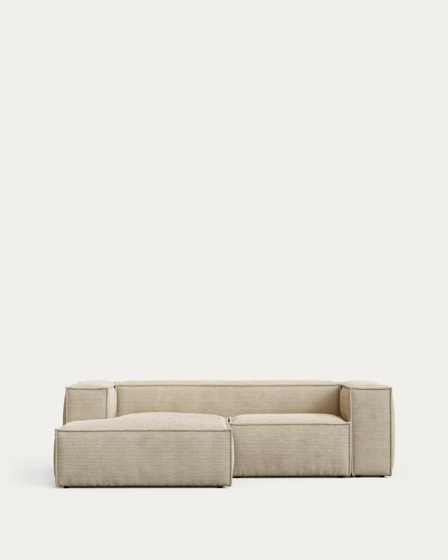 Divano Blok 2 posti ignifugo chaise longue sinistra in velluto a coste spesso écru 240 cm FSC Mix Credit