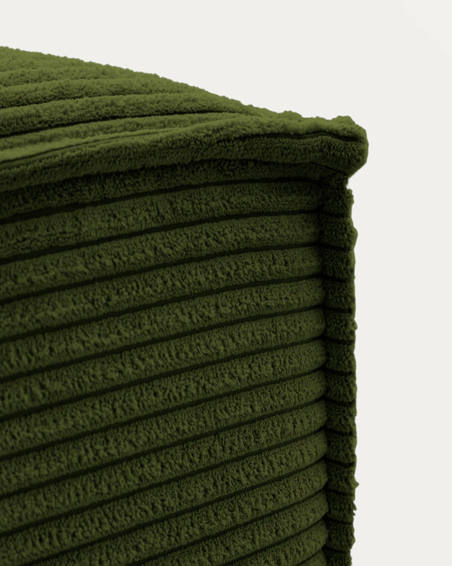 Pouf Blok in velluto a coste spesse verde 90 x 70 cm