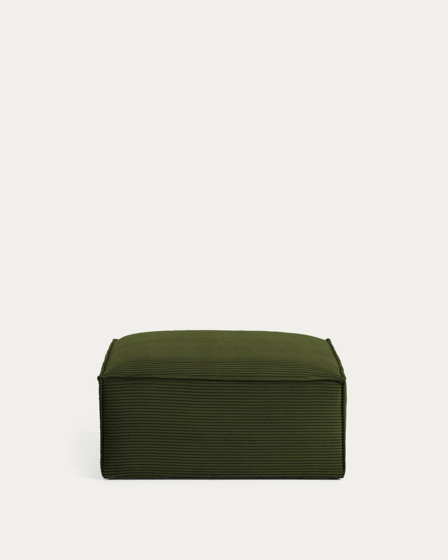 Pouf Blok in velluto a coste spesse verde 90 x 70 cm