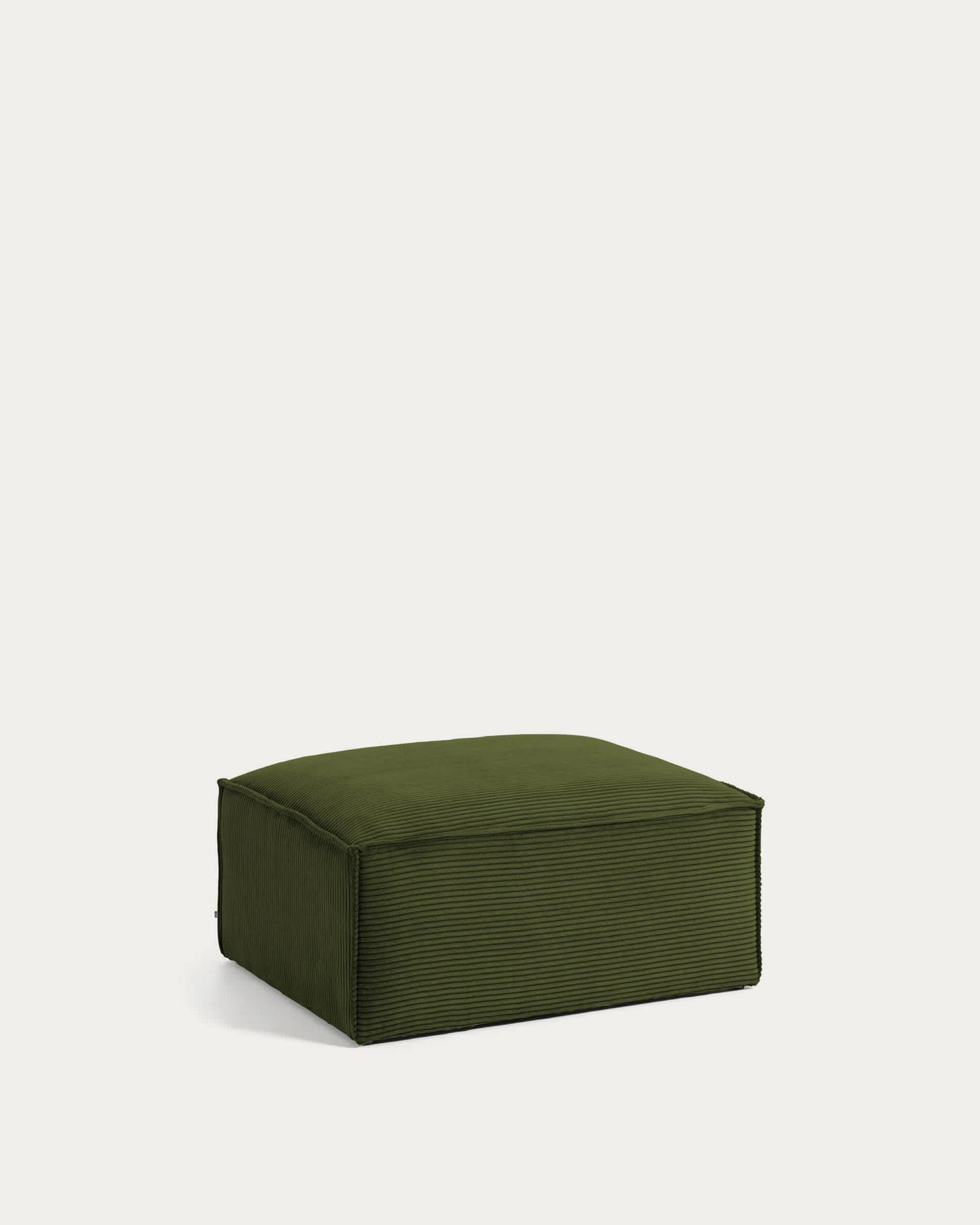 Pouf Blok in velluto a coste spesse verde 90 x 70 cm