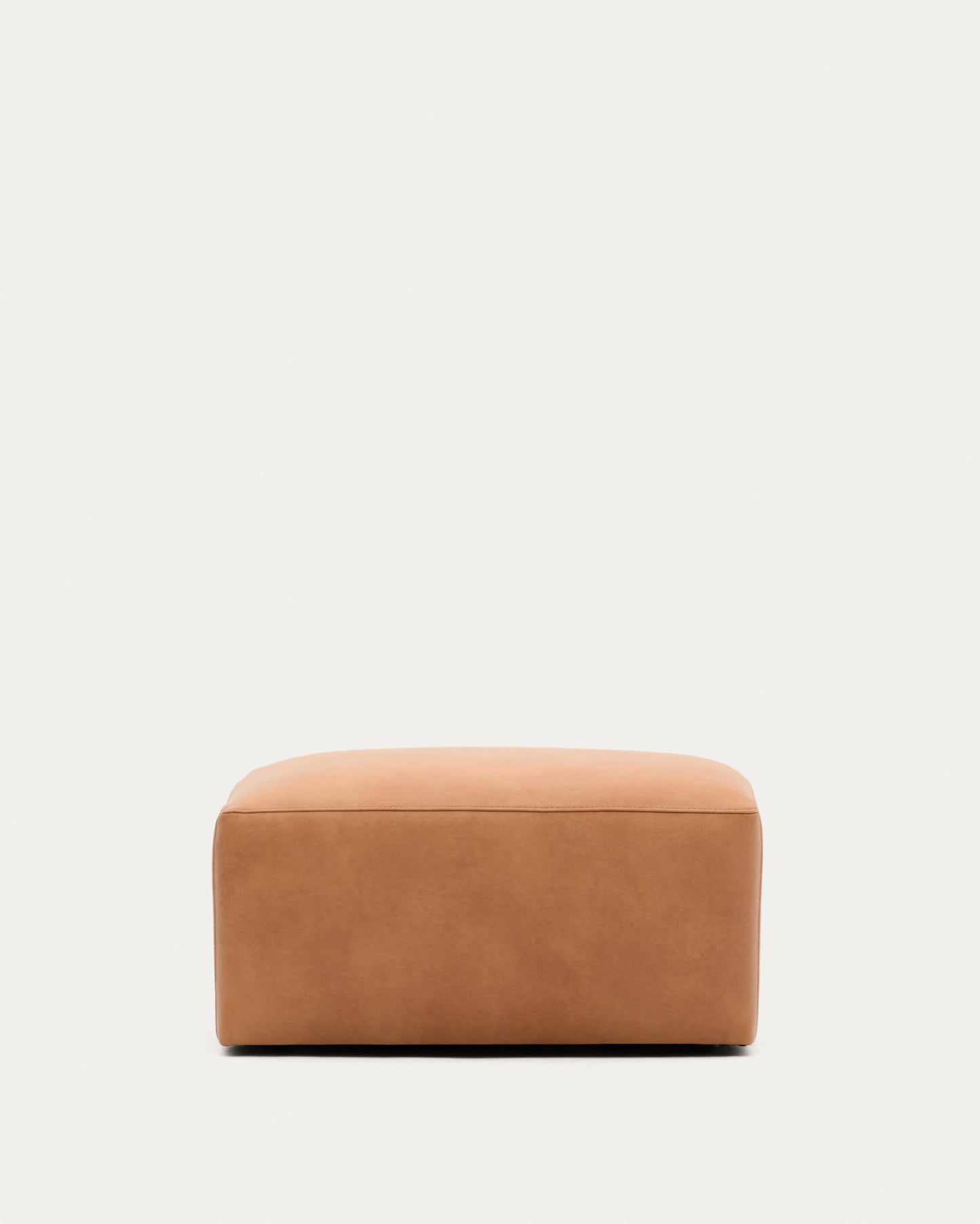 Poggiapiedi Blok in pelle marrone 90 x 74 cm
