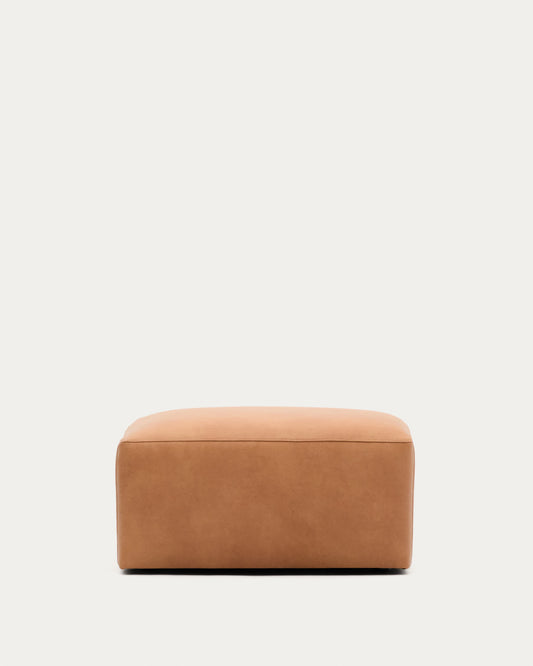 Poggiapiedi Blok in pelle marrone 90 x 74 cm