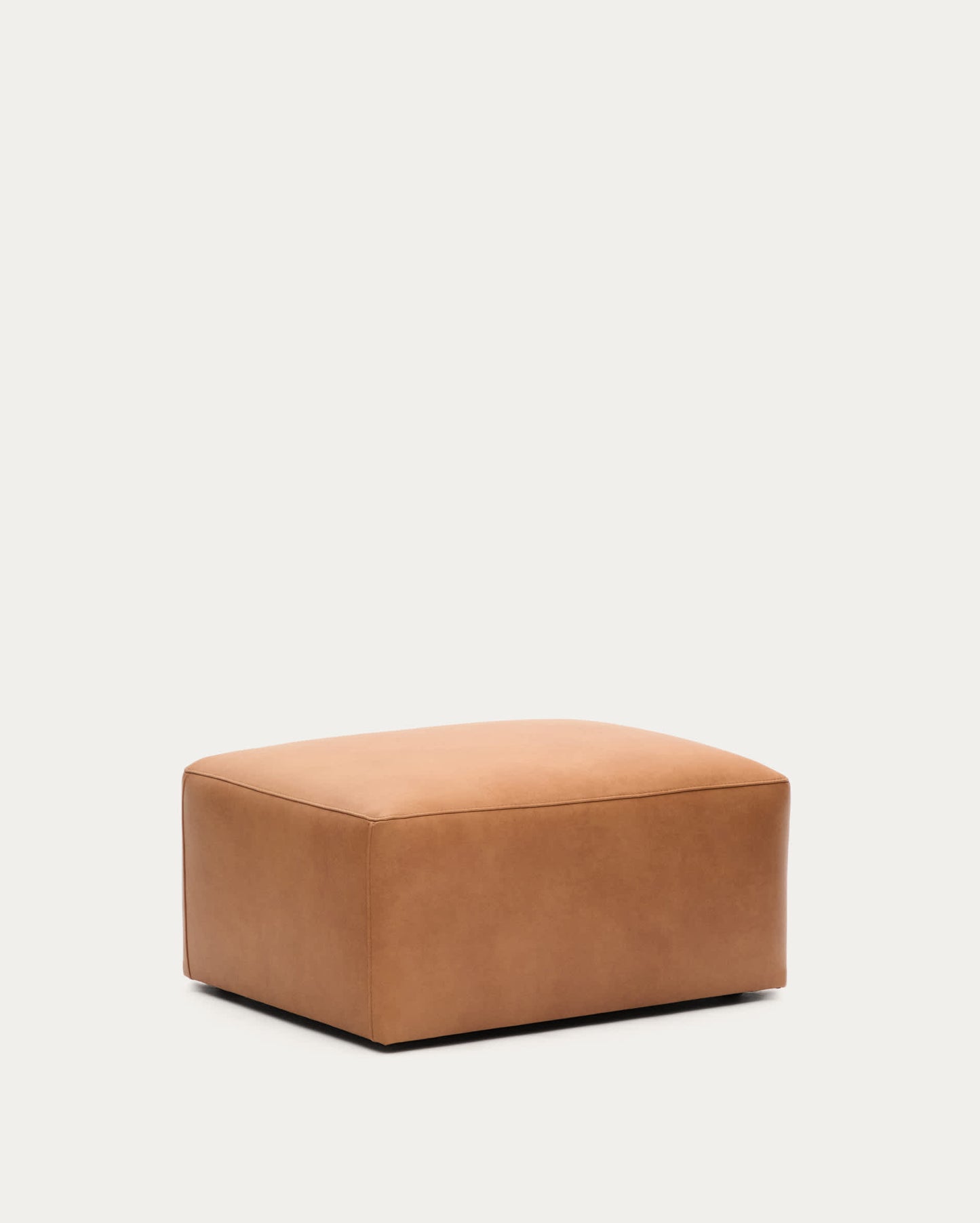 Poggiapiedi Blok in pelle marrone 90 x 74 cm