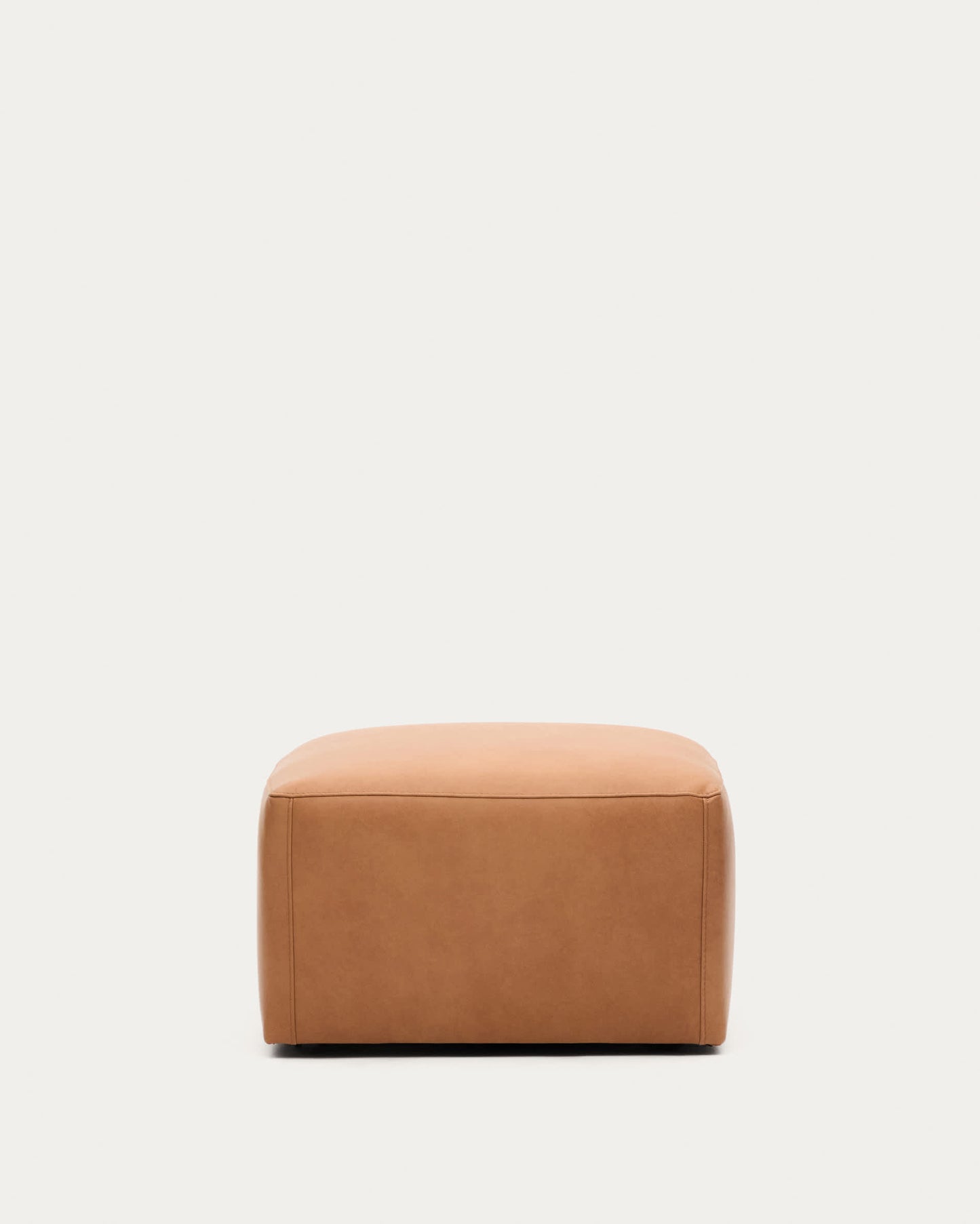 Poggiapiedi Blok in pelle marrone 90 x 74 cm