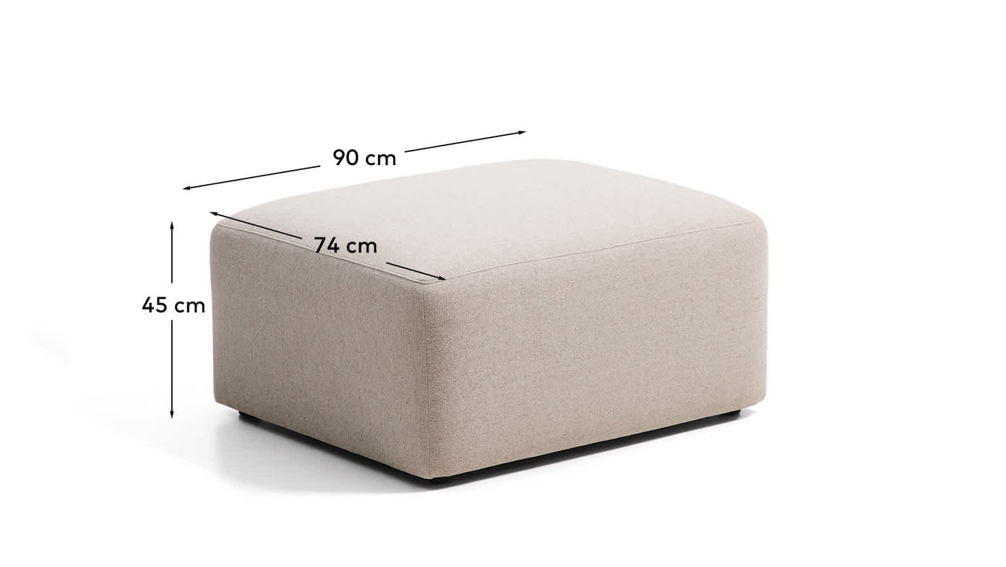 Poggiapiedi Blok in ciniglia beige 90 x 74 cm FSC Mix Credit