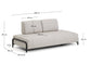 Modulo Compo 2 posti beige grigiastro con struttura metallica nera 200 cm