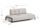 Modulo Compo 2 posti beige grigiastro con struttura metallica nera 200 cm