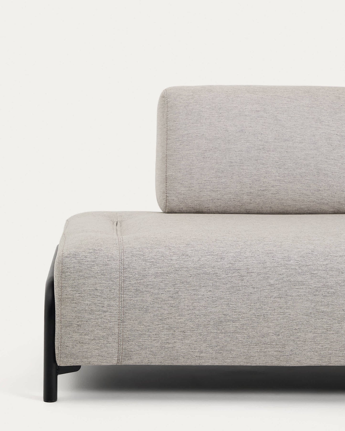 Modulo Compo 2 posti beige grigiastro con struttura metallica nera 200 cm