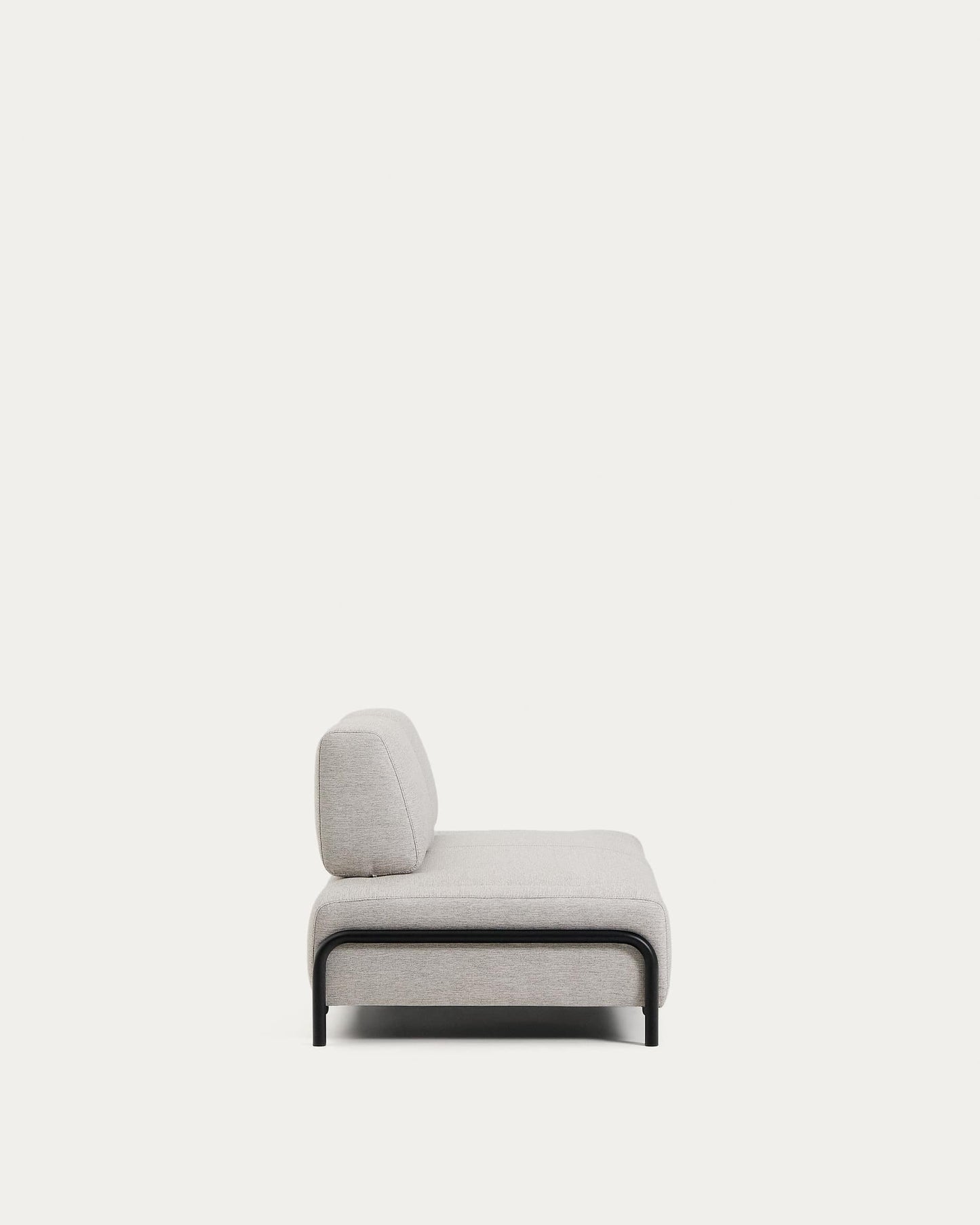 Modulo Compo 2 posti beige grigiastro con struttura metallica nera 200 cm