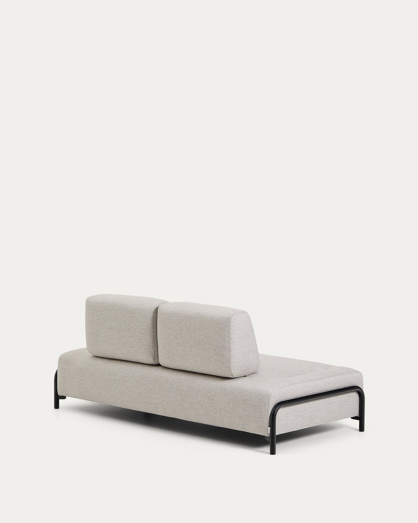 Modulo Compo 2 posti beige grigiastro con struttura metallica nera 200 cm