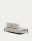 Modulo Compo 2 posti beige grigiastro con struttura metallica nera 200 cm