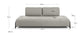 Modulo Compo 3 posti beige grigiastro 232 cm