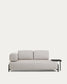 Divano Compo 2 posti beige grigiastro con vassoio grande e struttura in metallo nero 200 cm