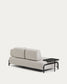 Divano Compo 2 posti beige grigiastro con vassoio grande e struttura in metallo nero 200 cm
