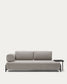 Divano Compo 3 beige grigio posti con vassoio grande 252 cm