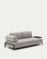 Divano Compo 3 beige grigio posti con vassoio grande 252 cm