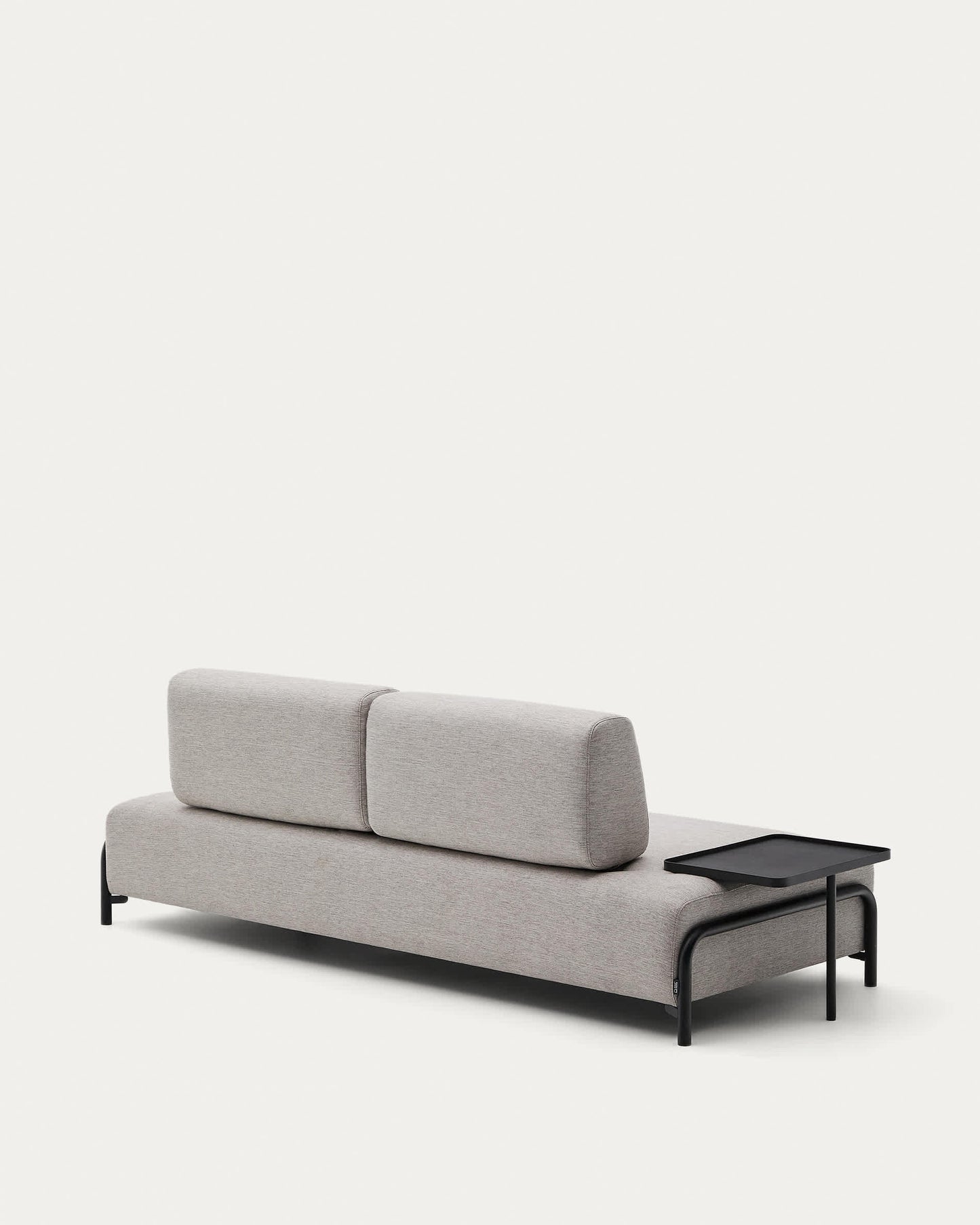 Divano Compo 3 beige grigio posti con vassoio grande 252 cm