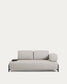 Divano Compo 2 posti beige grigiastro con vassoio piccolo e struttura in metallo nero 200 cm