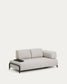 Divano Compo 2 posti beige grigiastro con vassoio piccolo e struttura in metallo nero 200 cm