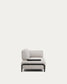 Divano Compo 2 posti beige grigiastro con vassoio piccolo e struttura in metallo nero 200 cm