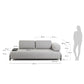 Divano Compo 3 posti beige grigio con vassoio piccolo 232 cm