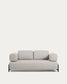 Divano Compo 2 posti beige grigiastro e struttura in metallo nero 200 cm