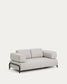 Divano Compo 2 posti beige grigiastro e struttura in metallo nero 200 cm