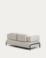 Divano Compo 2 posti beige grigiastro e struttura in metallo nero 200 cm