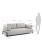 Divano Compo 3 posti beige grigio 232 cm