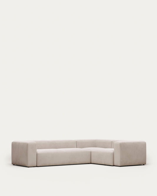 Divano ad angolo Blok 4 posti beige 320 x 230 cm / 230 x 320 cm