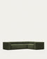 Divano ad angolo Blok 4 posti in velluto a coste spesse verde 320 x 230 cm / 230 x 320 cm