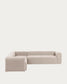 Divano ad angolo Blok 6 posti beige 320 x 320 cm