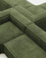 Divano ad angolo Blok 6 posti a coste spesso verde 320 x 320 cm