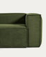 Divano ad angolo Blok 6 posti a coste spesso verde 320 x 320 cm