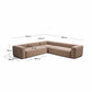 Divano ad angolo Blok 5 posti in ciniglia marrone 320 x 320 cm FSC Mix Credit