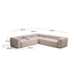 Divano ad angolo Blok 5 posti in ciniglia beige 320 x 320 cm FSC Mix Credit