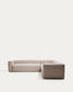 Divano ad angolo Blok 5 posti in ciniglia beige 320 x 320 cm FSC Mix Credit