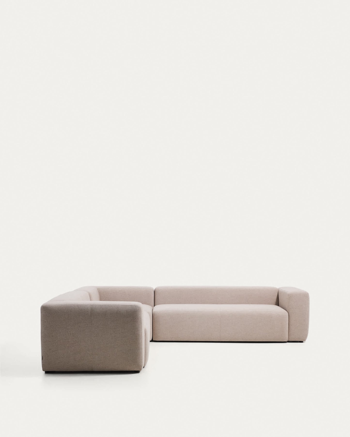 Divano ad angolo Blok 5 posti in ciniglia beige 320 x 320 cm FSC Mix Credit