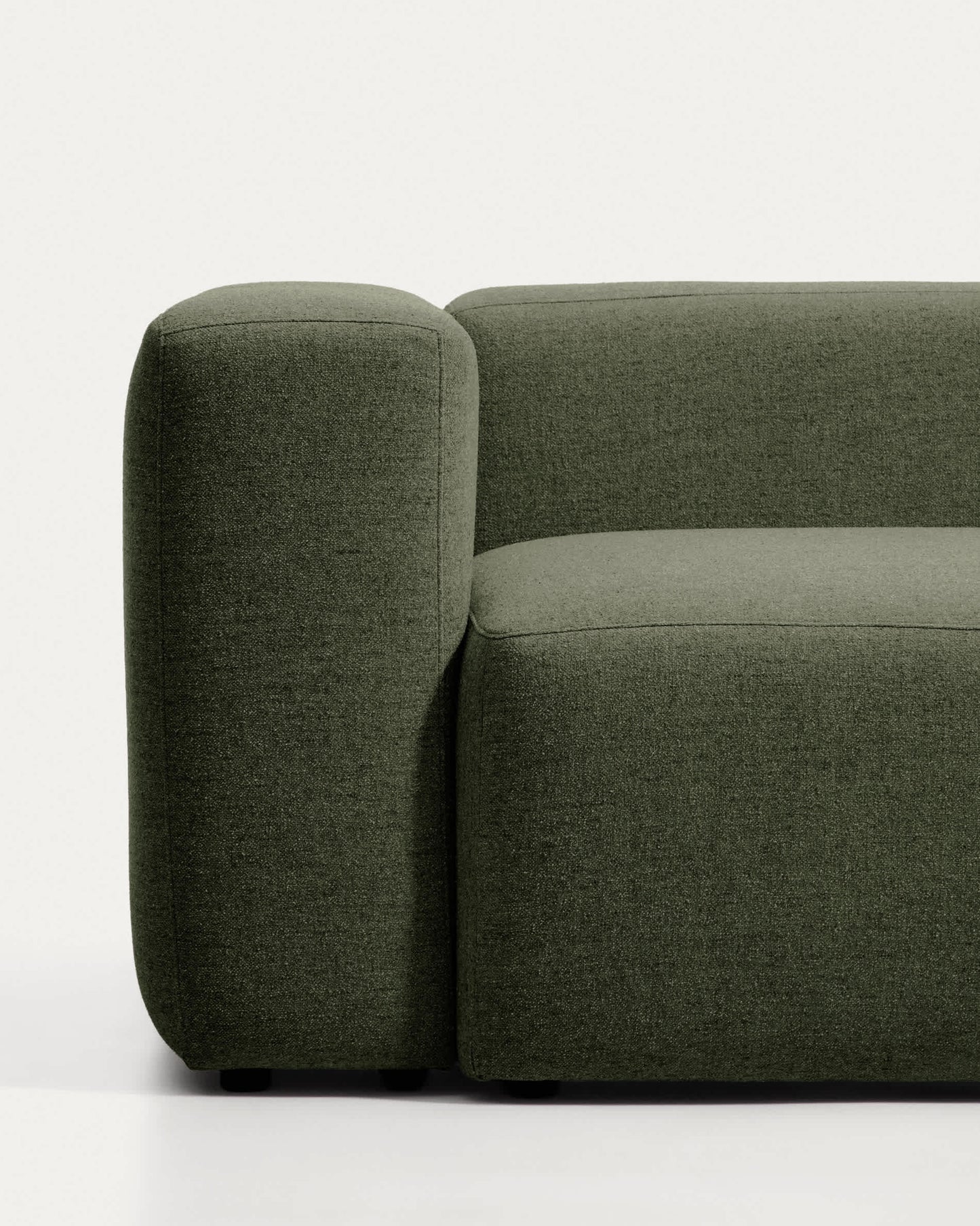 Divano ad angolo Blok 5 posti in ciniglia verde muschio 320 x 320 cm FSC Mix Credit