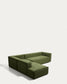 Divano ad angolo Blok 5 posti con terminale sinistro in velluto a coste spesso verde 255 x 320 cm FSC Mix Credit